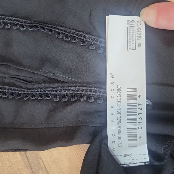 ENDLESS ROSE Black Semi-sheer ER-Pintuck Embroidered Retro Long Sleeve Blouse - Picture 12 of 14